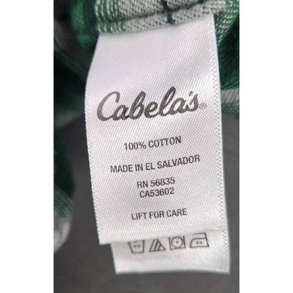 Cabelas Green Plaid‎ Button-Up Flannel Shirt XL 100% Cotton Mens Casual gorp - Picture 4 of 6